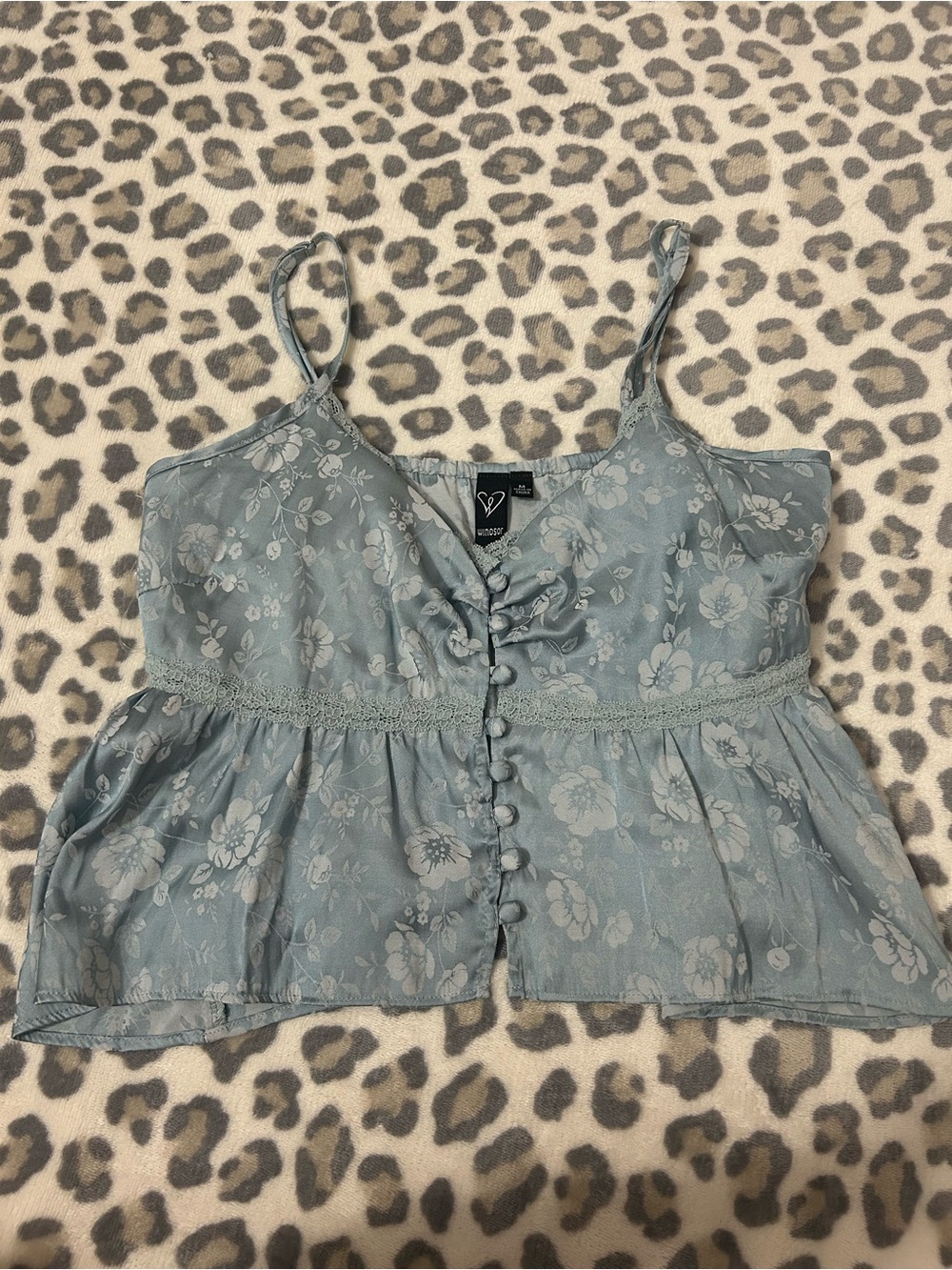 Baby Blue Windsor Floral Top